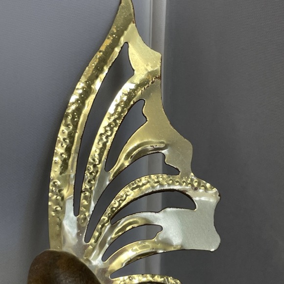 VTG Home Interiors Butterfly Set of 3 Gold & Wood Butterflies Wall Decor HOMCO - Picture 7 of 9